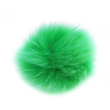 Keychain 'Bubon' made of natural fur on elastic green