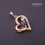 Xuping Love Pendant, blue stone, gold colour, 27x16mm
