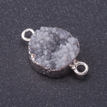 Connector "Grey Snow" metal colour "silver" L1mm, diameter 14mm plastic