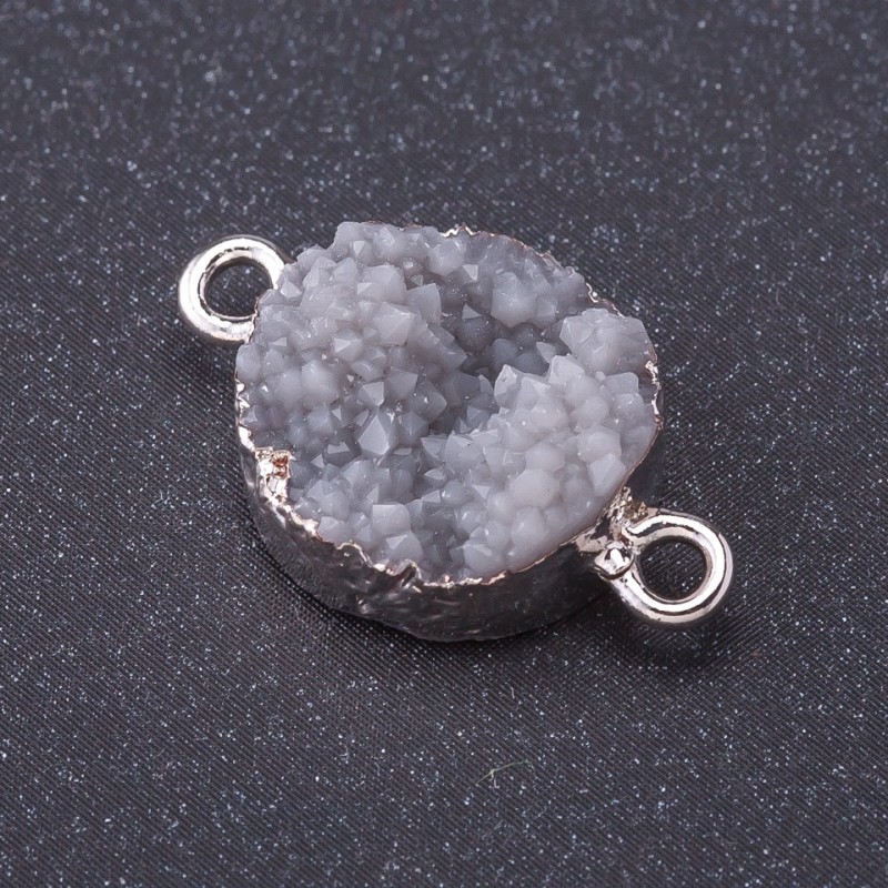 Connector "Grey Snow" metal colour "silver" L1mm, diameter 14mm plastic
