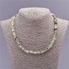 Prehnite Necklace, tumbled cross-cut beads, diameter 8mm (+-), length 47cm