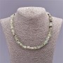 Prehnite Necklace, tumbled cross-cut beads, diameter 8mm (+-), length 47cm