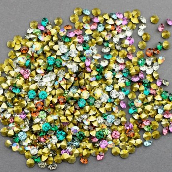 Rhinestones Coloured Stones No.16-20, diameter 3.8-4.5mm, pack/10g (+/-)