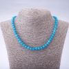 Natural Tinted Stone "Aquamarine" (Synthetic) Necklace, faceted round beads, 6mm diameter, 45cm length