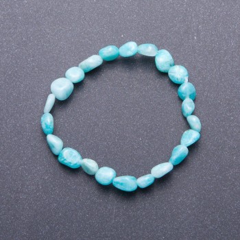 Natural Amazonite Tumbled Stone Bracelet, 7mm(+-) diameter, 18cm circumference, on elastic band