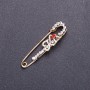 Kiss Pin Brooch, gold-toned metal, 5.8x1.4cm