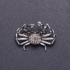 Brooch "Diamond Crab" Silver-Coloured Metal, 4×2.7cm