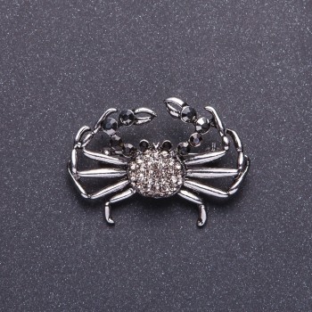 Brooch "Diamond Crab" Silver-Coloured Metal, 4×2.7cm
