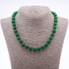 Natural Chrysoprase Stone Necklace, Smooth Round Beads, Length 45cm, Diameter 10mm