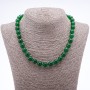 Natural Chrysoprase Stone Necklace, Smooth Round Beads, Length 45cm, Diameter 10mm