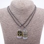 Matching Friendship Pendants "Love on a Cord", length 45cm, metal colour "silver and bronze"