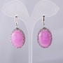 Earrings "Amethyst" (imitation), "prong" setting, oval stone 2.7x2.0cm, length 4.5cm
