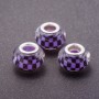 Pandora Bead Lilac Chequerboard Plastic, 13mm diameter, 5mm hole, pack of 11