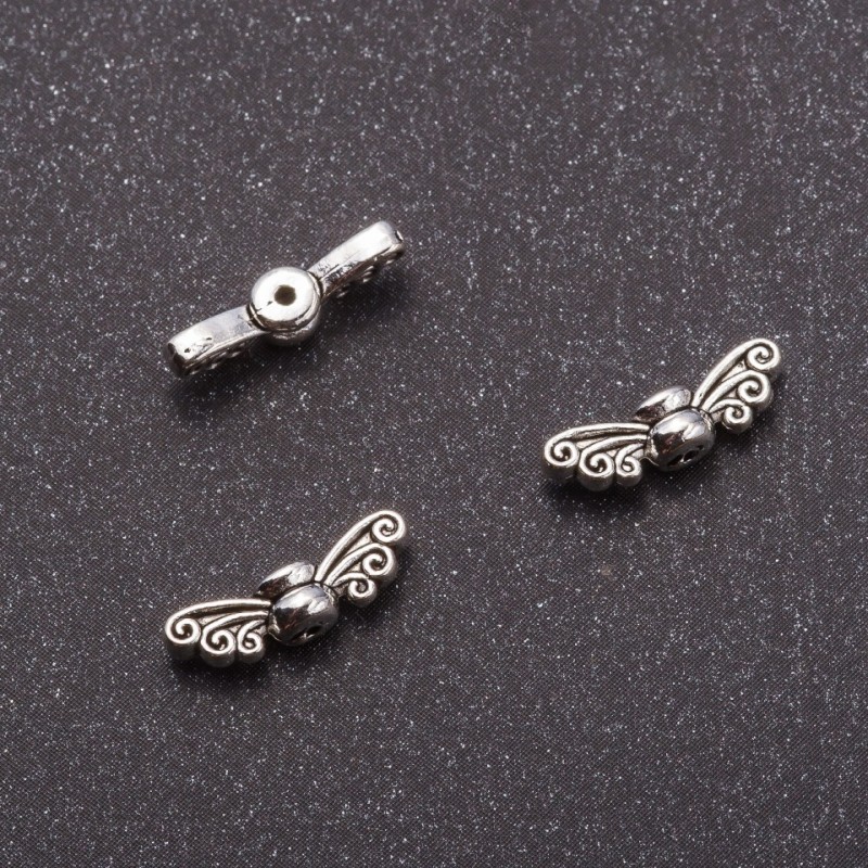 Findings Insert Butterfly Wings, 4.5x14mm, hole dia. 1mm, +/-26 pcs