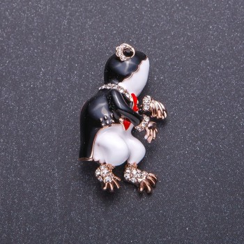 Sale! "Frog Conductor in Tailcoat" Brooch, Gold-Coloured Metal, 3.5×2cm