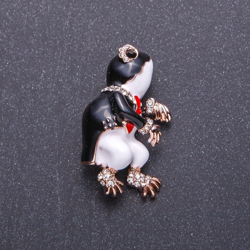 Sale! "Frog Conductor in Tailcoat" Brooch, Gold-Coloured Metal, 3.5×2cm