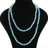 Long Moonstone Necklace, Smooth Round Beads, 8mm Diameter, 118cm Length