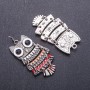 Jewellery Findings Owl Pendant, colour enamel, length 5cm