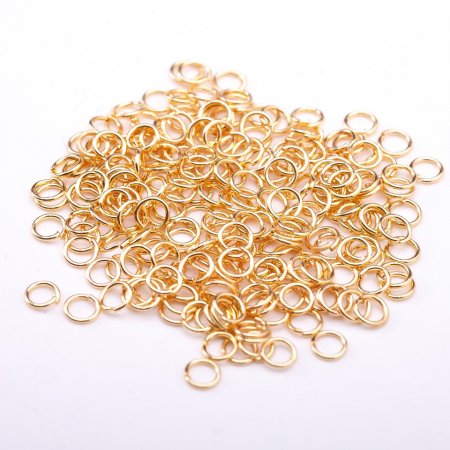 Jump Rings, 4mm Diameter, Gold-Tone Metal, 25 grams