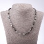 Moss Agate Tumbled Necklace, 6mm diameter, 48cm length