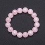 Rose Quartz Natural Bracelet on Elastic, Smooth Bead, diameter 12mm+