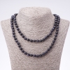 Long Necklace made of Aventurine "Blue Sand Cairo Night" smooth bead, diameter 8mm, length 120cm