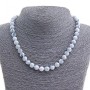 Chalcedony Necklace, natural stone, 8mm beads, 45cm+ length