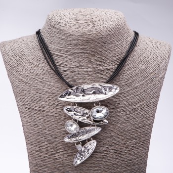Cord Necklace "Moonlight", length 48-55cm