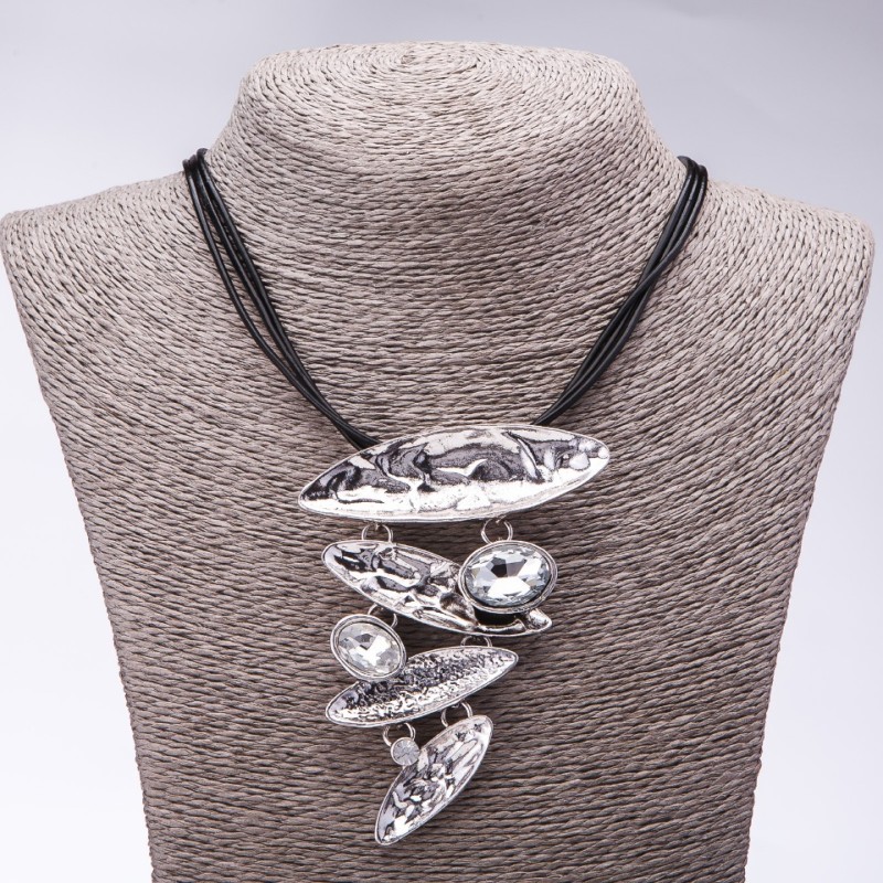 Cord Necklace "Moonlight", length 48-55cm