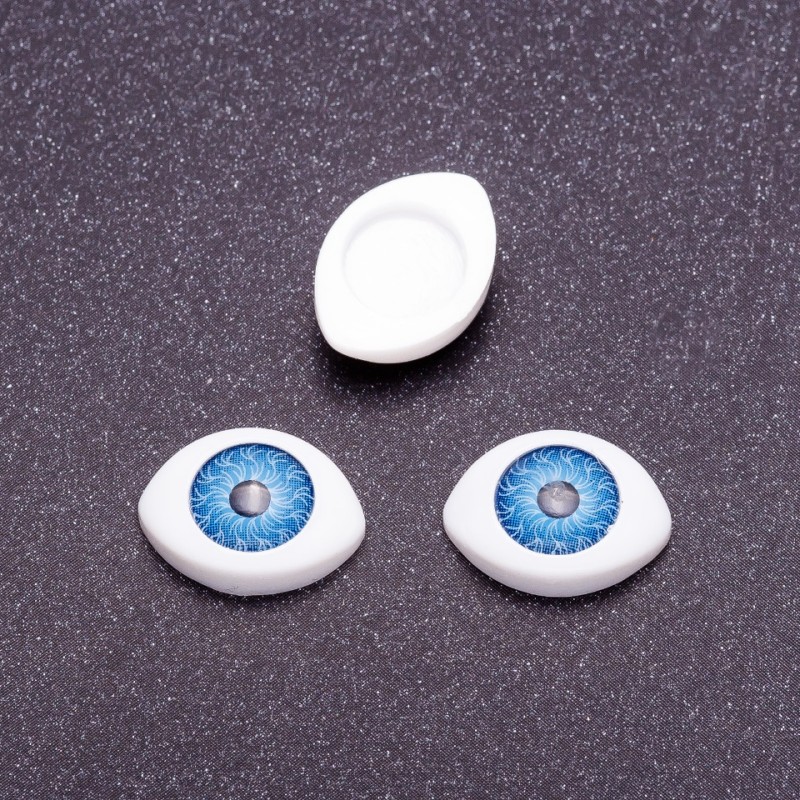 'Living Eyes' Finding Pair, Blue Pupil, 8mm Diameter, 11x14mm, Pack of 50 Pairs