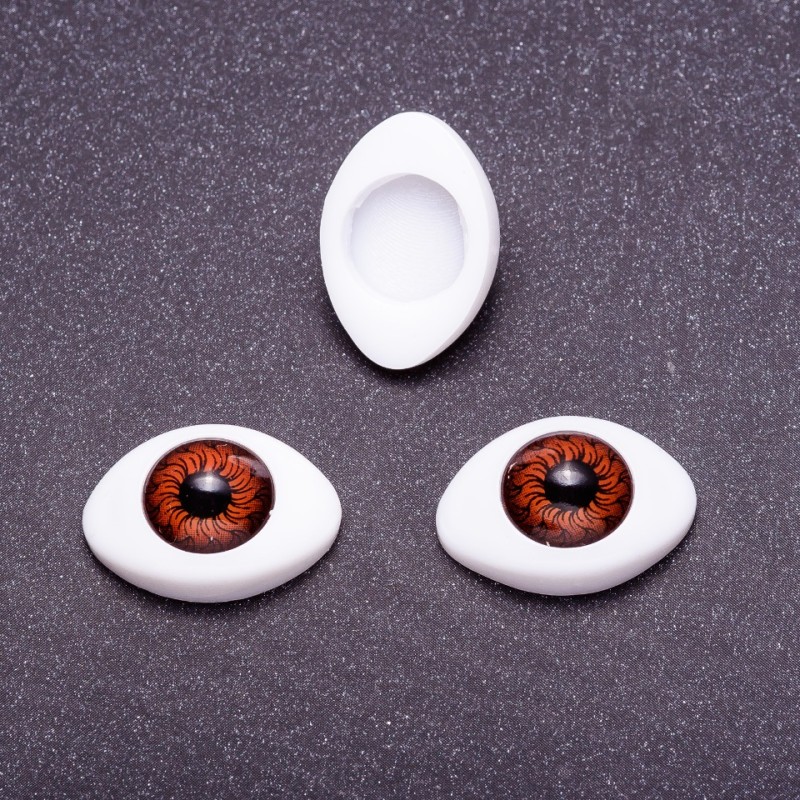 Craft Findings "Living Eyes" pair, brown pupil, diameter 7mm 10x13mm, pack of 50 pairs