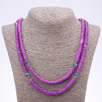 Purple Necklace, Skafarki Shell, 120cm