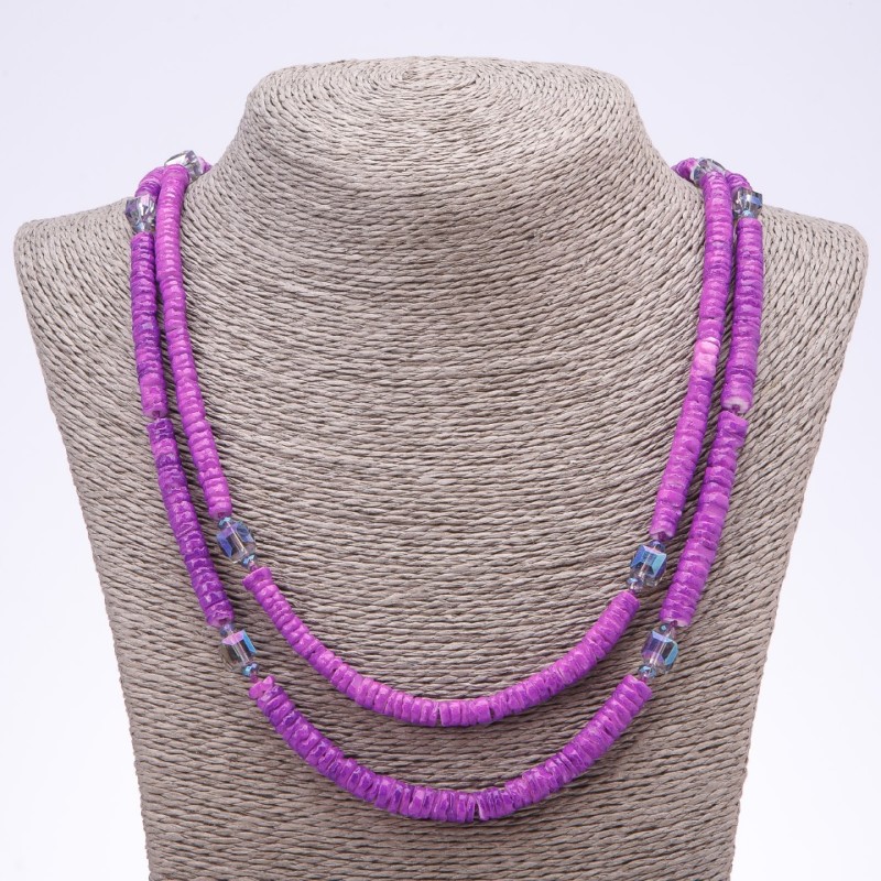 Purple Necklace, Skafarki Shell, 120cm