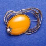 Forged Silver-Tone Brooch "Amber" (approx.) 6.7x4.7cm