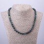 Moss Agate Necklace, smooth round beads, 8mm diameter, 50cm length