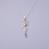 Pendant "Fairy" on a charm chain, diameter 25x10mm, length 50cm, grey metal