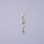 Pendant "Fairy" on a charm chain, diameter 25x10mm, length 50cm, grey metal