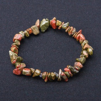 Heliotrope Chip Bracelet on Elastic