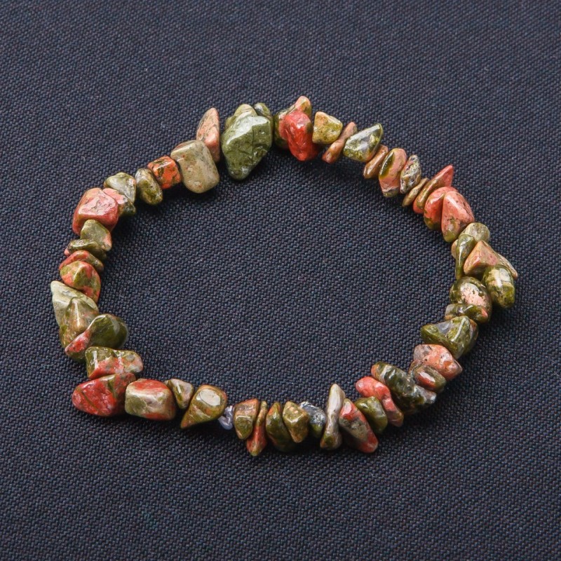 Heliotrope Chip Bracelet on Elastic