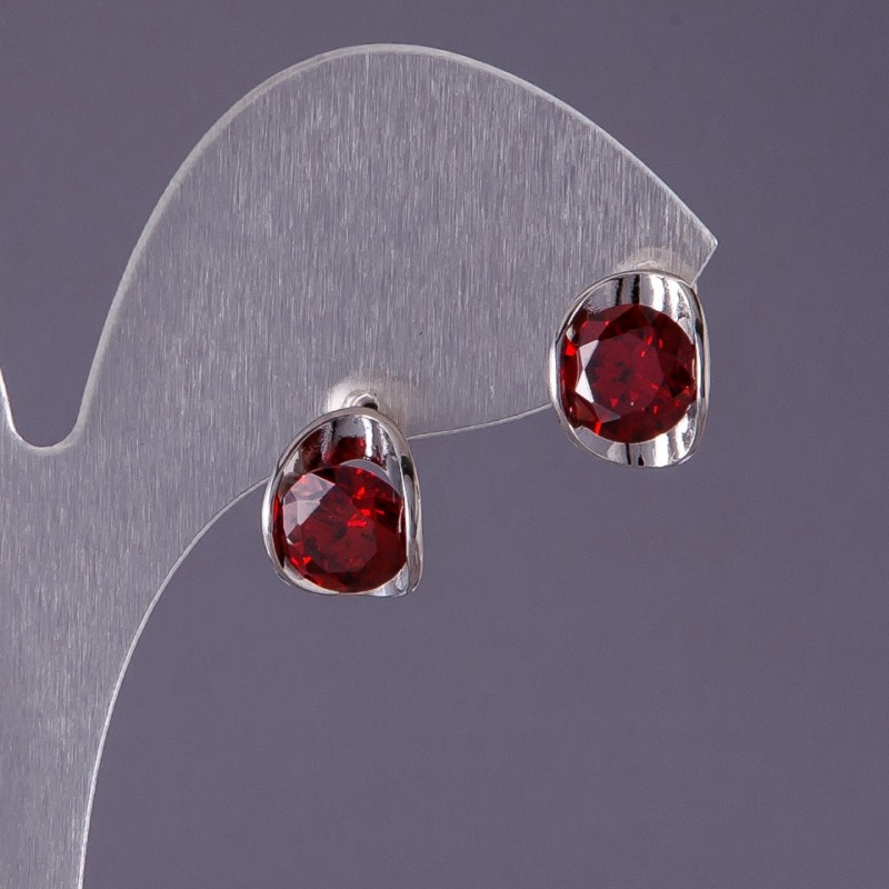 Earrings with Red Crystals Oval 12x10mm