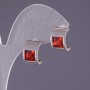 Red Crystal Earrings, 13x9mm