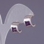 Purple Crystal Earrings, 13x9mm