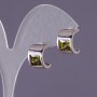 Green Crystal Earrings, 13x9mm