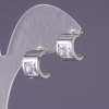 White Crystal Earrings, 13x9mm