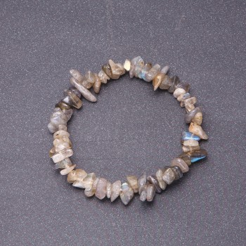 Labradorite Chip Natural Stone Bracelet, 7mm Diameter on Elastic