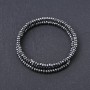 Hematite Memory Wire Bracelet, natural stone, faceted rondelle, diameter 4x2.5mm, length 18.5cm
