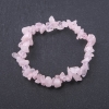 Natural Stone Bracelet Rose Quartz Chips on Elastic, diameter 7mm+-, length 18cm+