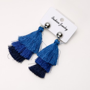 Blue Salsa Tassel Earrings, 7.5cm