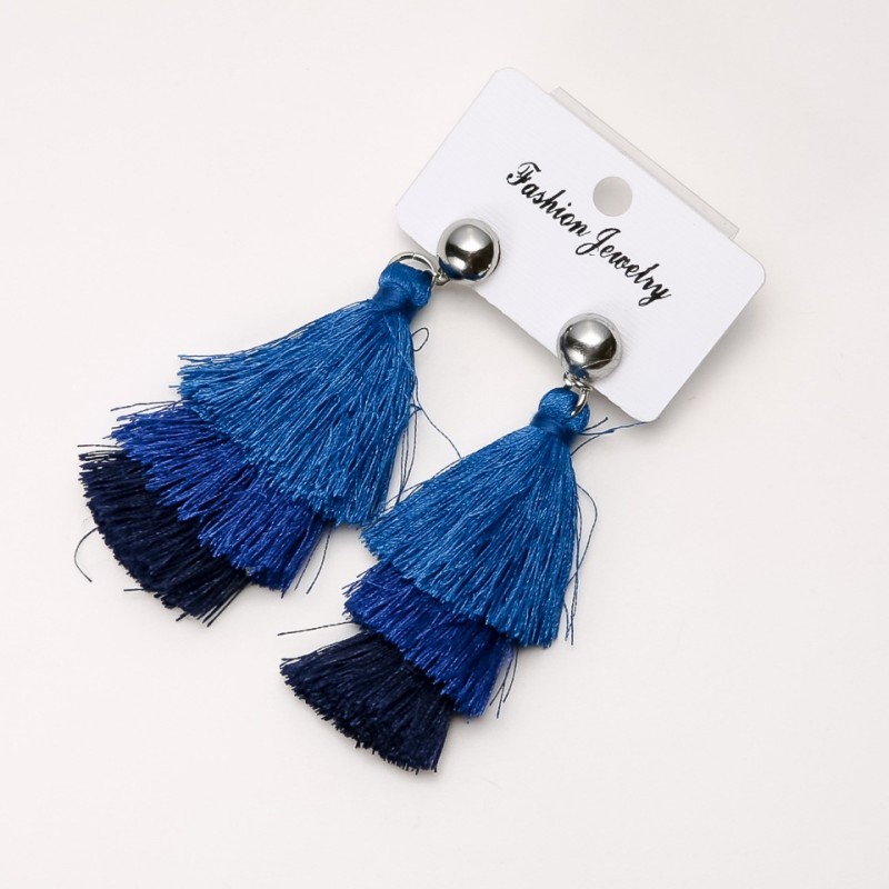 Blue Salsa Tassel Earrings, 7.5cm
