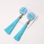 Light Blue Viennese Waltz Tassel Earrings, 9cm